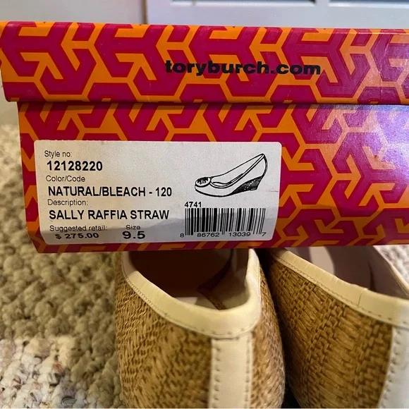 Tory Burch Sally Raffia Straw Wedges - 9.5B - Picture 2 of 6